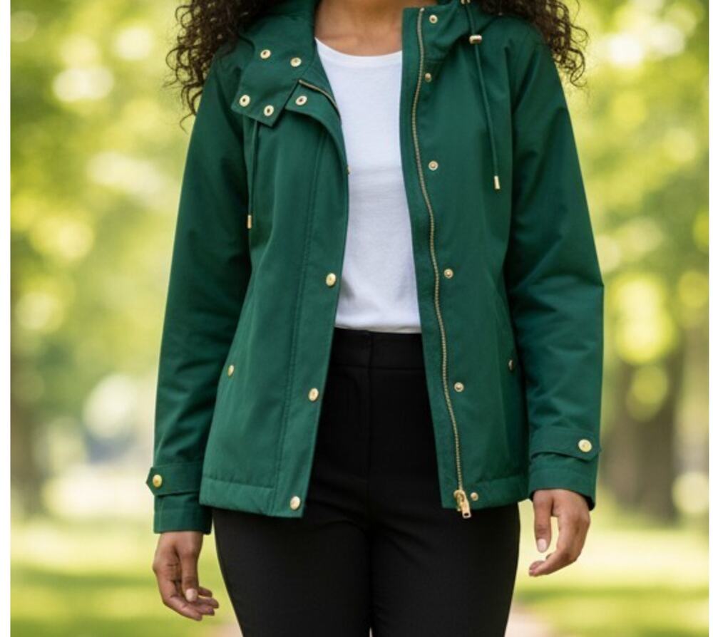 Ann Taylor LOFT Women's Forest Green Lightweight Utility Jacket Size M
